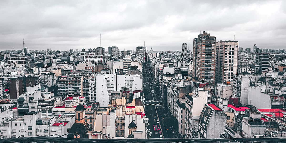 Der Blick über die Dächer von Buenos Aires in Argentinien