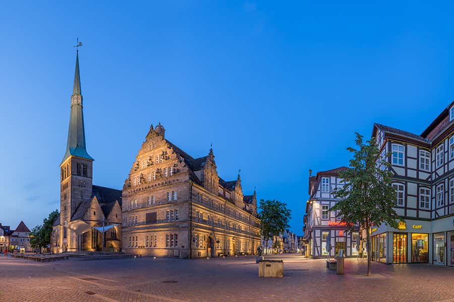 Ein Blick über den Marktplatz in Hameln