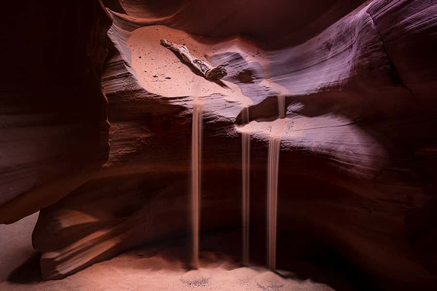 Fließender Sand in den Antelope Canyon in Arizona