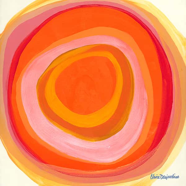 Ein Kreisförmiger Farbverlauf von Rot- und Orangetönen