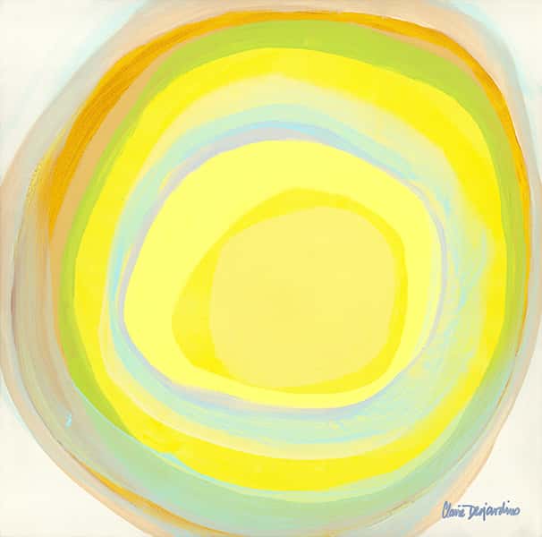 Ein Kreisförmiger Farbverlauf von Gelb- und Beigetönen