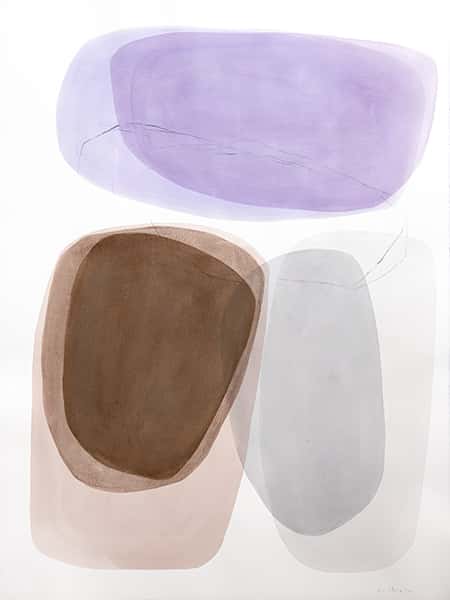 Runde Ovale Formenbraun, lila und grauen Farben auf weißem Hintergrund