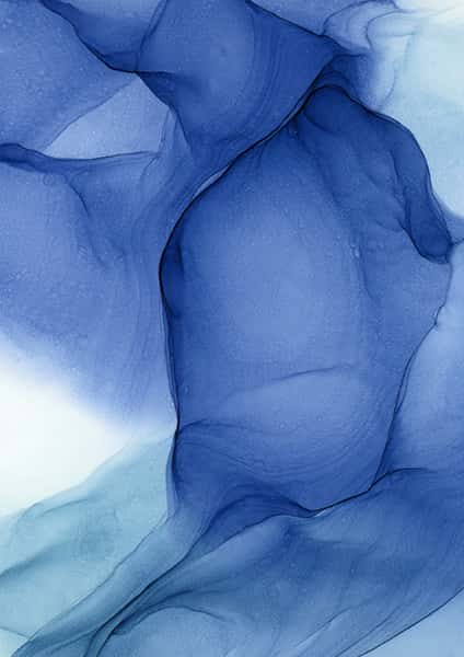 Blaue Alkoholtinte stellt einen abstrakten Gletscher dar
