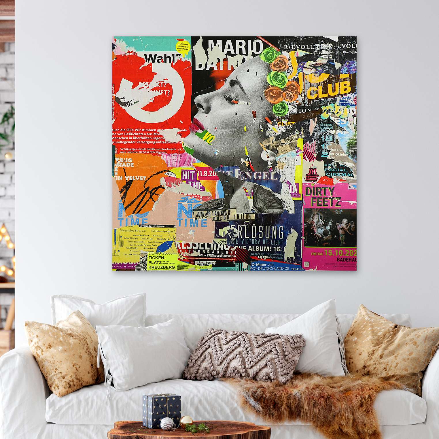Ein buntes Cover von einem Zeitschriften Magazin in einem Raummilieu